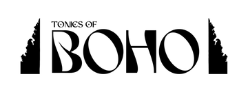 Tonics of Boho black logo with traditional design elements